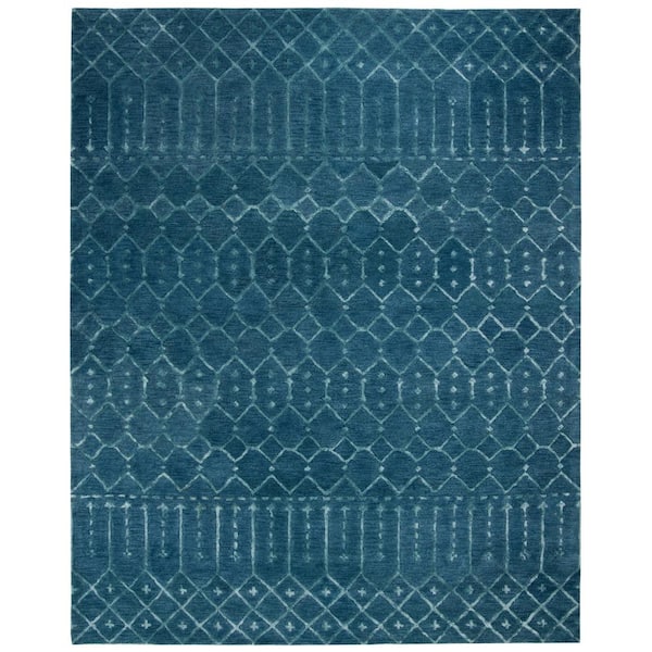 SAFAVIEH Himalaya Navy/Silver 10 ft. x 14 ft. Tribal Geometric Area Rug