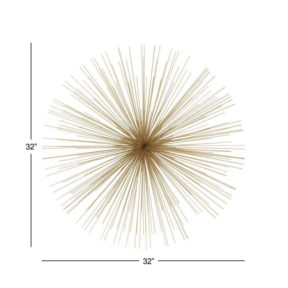 Gold Metal Starburst 3D Wall Sculpture for Modern Homes