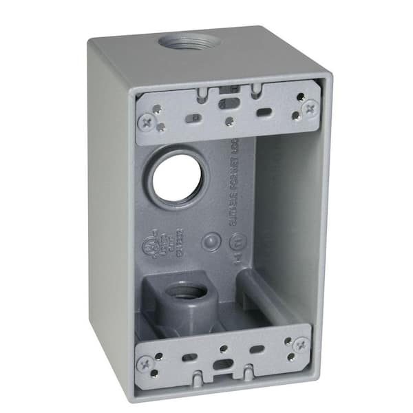 Deep Inset Electrical Box TAYMAC 1-Gang Three 1/2 in. Hole Deep Electrical Box - Gray SD350S ...