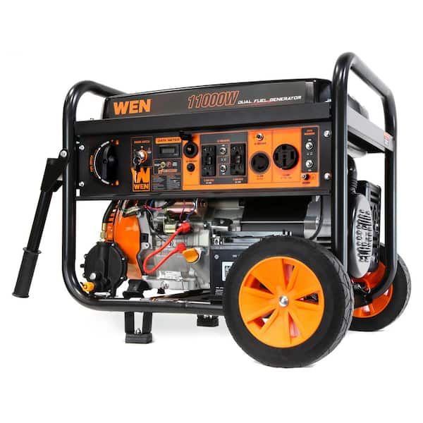 Wen w 1v 240v Dual Fuel Transfer Switch Ready Electric Start Portable Generator With Wheel Kit And Co Shutdown Sensor Df1100x The Home Depot