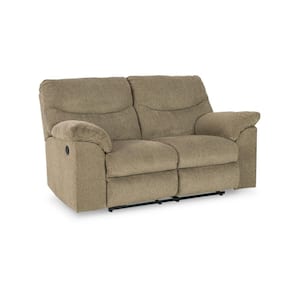 41 in. Pillow Top Arm Polyester Rectangle Loveseat Recliner Sofa in. Brown