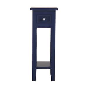 Mandy 10 in. Navy Square Wood Accent Table