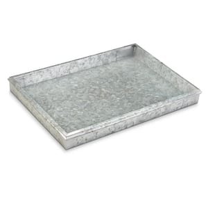 Classic Boot Tray in Galvanized Gray Steel 20 in. H x 14 in. H W 4220GAL Boot Tray for Boots, Shoes, Plants, and More,