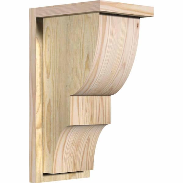 Ekena Millwork 8 in. x 10 in. x 18 in. Douglas Fir Ridgewood Rough Sawn Corbel with Backplate