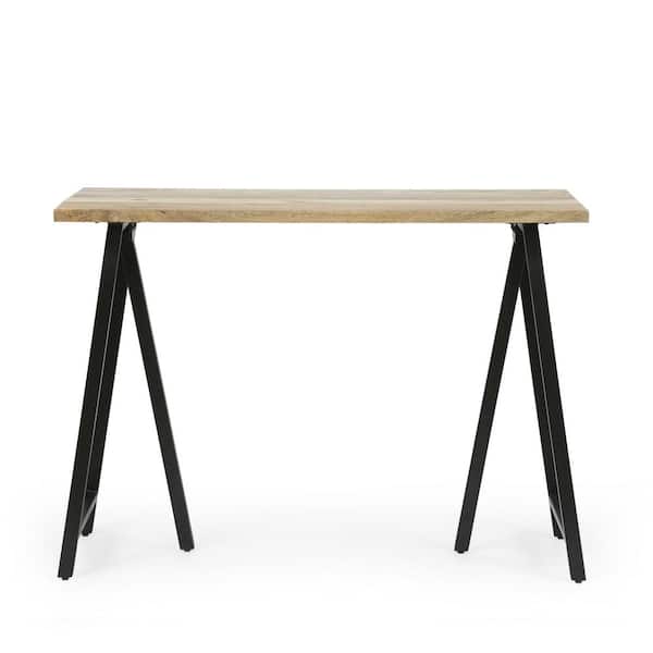Noble House Porterdale 42 in. H Natural Writing Desk with Hairpin Legs