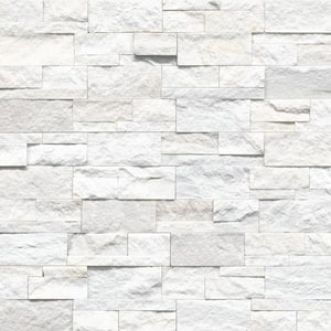 Arctic White Ledger Panel 9 in. x 24 in. Splitface Quartzite Wall Tile (36 cases/162 sq. ft./pallet)