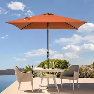 6.5 ft. x 6.5 ft. Square Patio Market Umbrella - Stylish, Sun-Protective, Enhance Your Outdoor Oasis, Orange