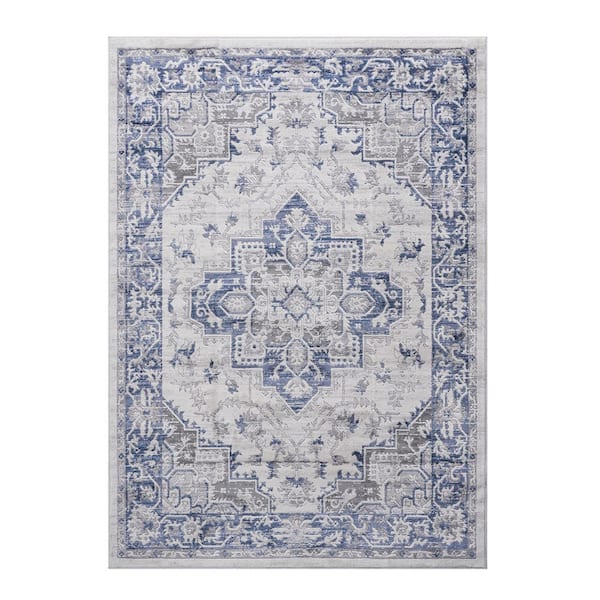 MARFI Collection 8 ft. x 10 ft. Blue/Grey/Oriental Area Rug