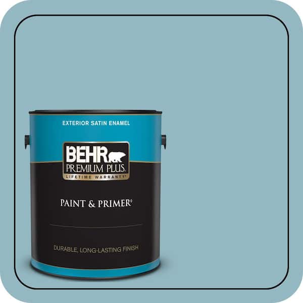 BEHR PREMIUM PLUS 1 gal. #PPU13-09 Tahoe Blue Satin Enamel Exterior Paint & Primer