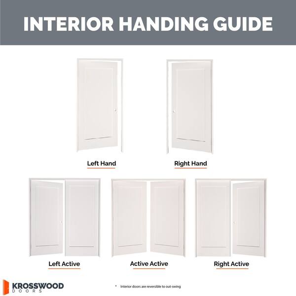 Krosswood Doors 24 in. x 96 in. Shaker 5-Panel Primed Solid Core