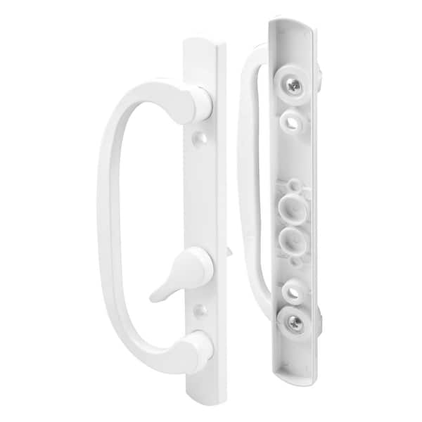 Prime-Line Diecast, White, Patio Door Handle, Offset Thumb turn