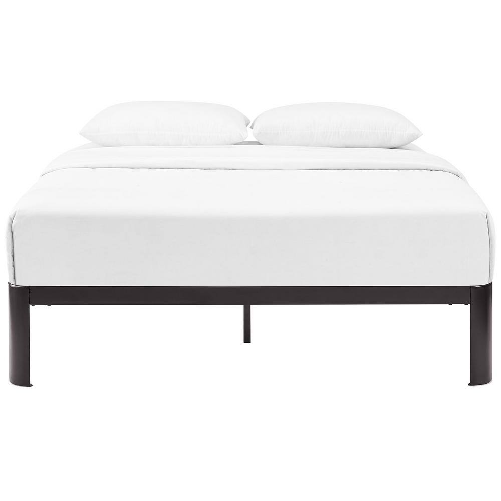 Corinne Modern Queen Metal Bed Frame with Wood Slats
