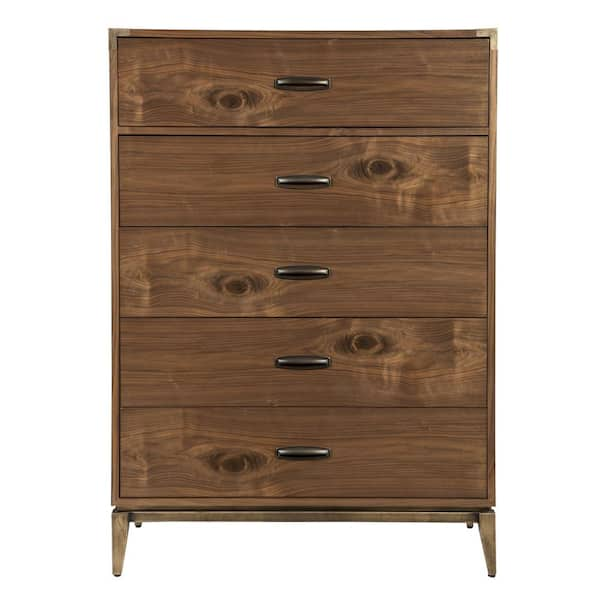 Modus Furniture Adler 5-Drawer Natural Walnut Chest of Drawers 52 in. H x 36 in. W x 18 in. D