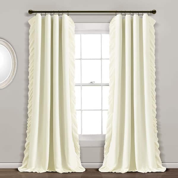 HomeBoutique Reyna 100% Lined Ivory 84 in. L x 54 in. W Blackout