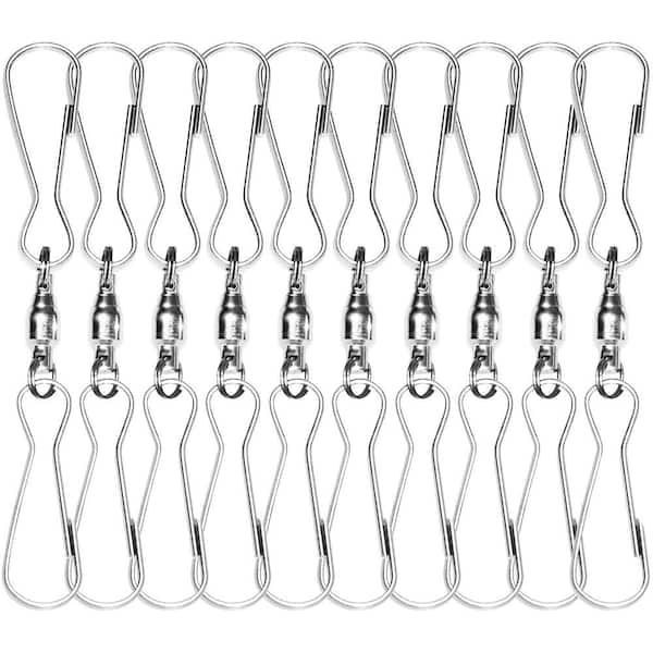 Stainless Windsock Clips with 3 in. Dual Swivel Hook, 360° Rotatable and Anti-Wrap (Pack of 10)