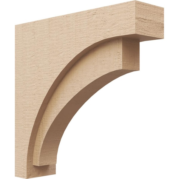 Ekena Millwork 5-in. x 20-in. x 20-in. Series 1 Thin Rivera Rough Cedar Woodgrain Timberthane Polyurethane Corbel, Primed Tan