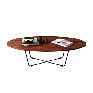 43 in. Simple Oval Wood Coffee Table