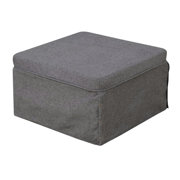 Convenience Concepts Designs4Comfort Soft Gray Fabric Folding Bed Ottoman
