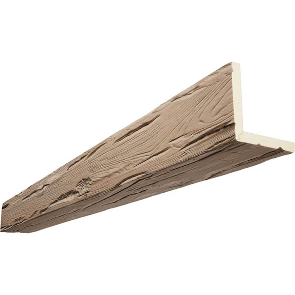 Ekena Millwork Endurathane 8 in. H x 4 in. W x 8 ft. L Riverwood Oatmeal Faux Wood Beam