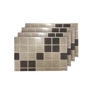 Shimmer Block Brown Reversible Metallic Placemats (Set of 4)