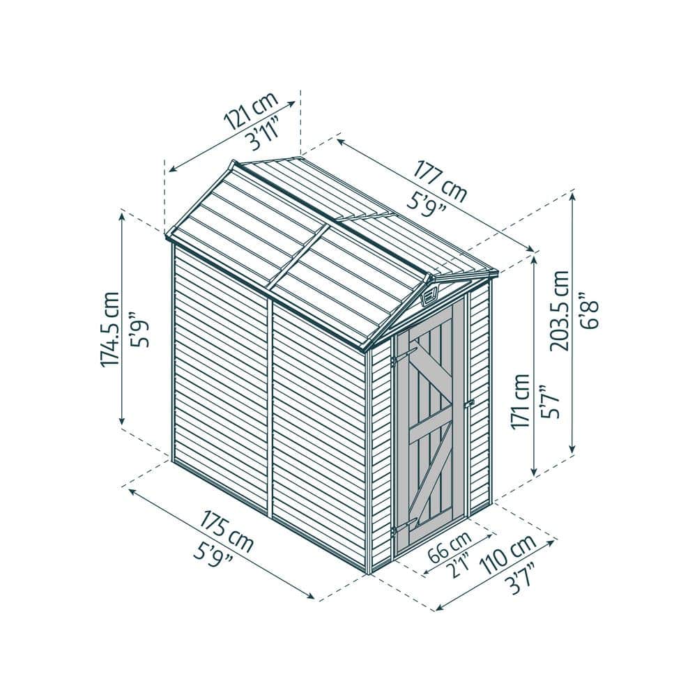Tan Polycarbonate and Aluminum Outdoor Storage Shed