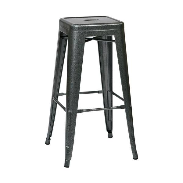 Office Star Patterson 30 in. Pewter Gray Steel Backless Bar Stool-DISCONTINUED