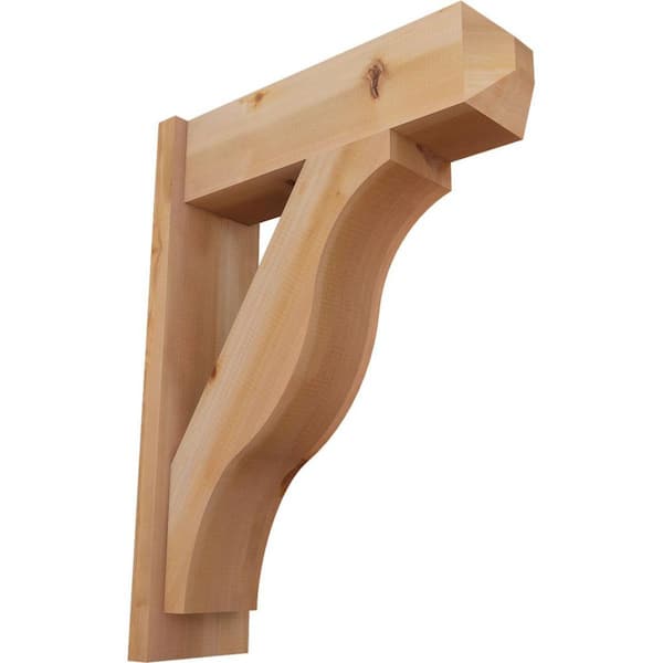 Ekena Millwork 8 in. x 32 in. x 24 in. Western Red Cedar Fuston Craftsman Smooth Outlooker