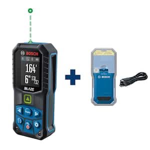 BLAZE 165 ft. Green Laser Distance Tape Measuring Tool, Bluetooth Plus 3.7V Lithium-Ion 1.0 Ah Battery with USB Charging