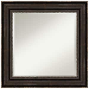 Stately Bronze 26.25 in. W x 26.25 in. H Framed Beveled Bathroom Vanity Mirror in Bronze