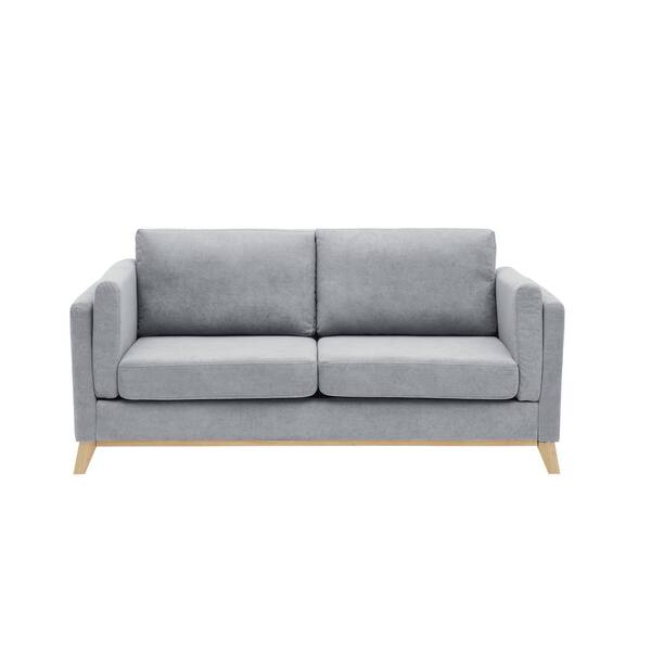 Unbranded Modern 72 in. Gray Chenille 2-Seat Loveseat with Soft Cushions