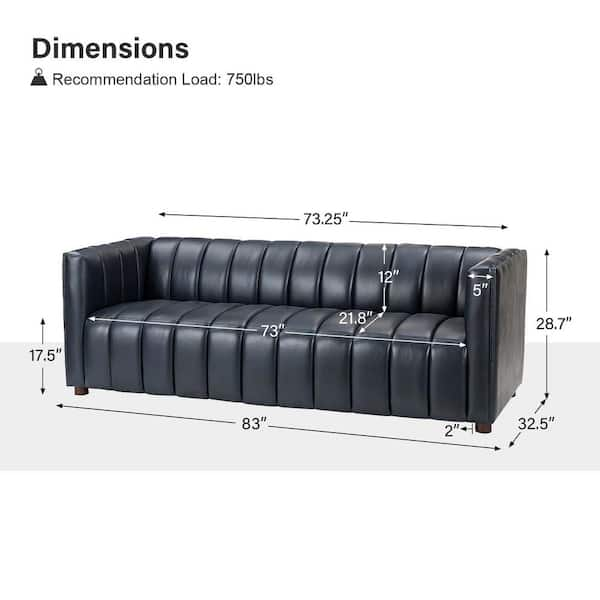 Channeled deals leather sofa