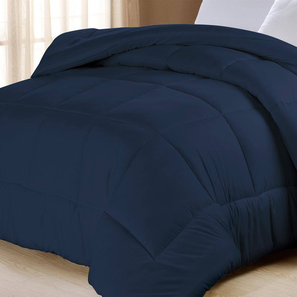Navy Twin Microfiber Down Alternative Comforter Set