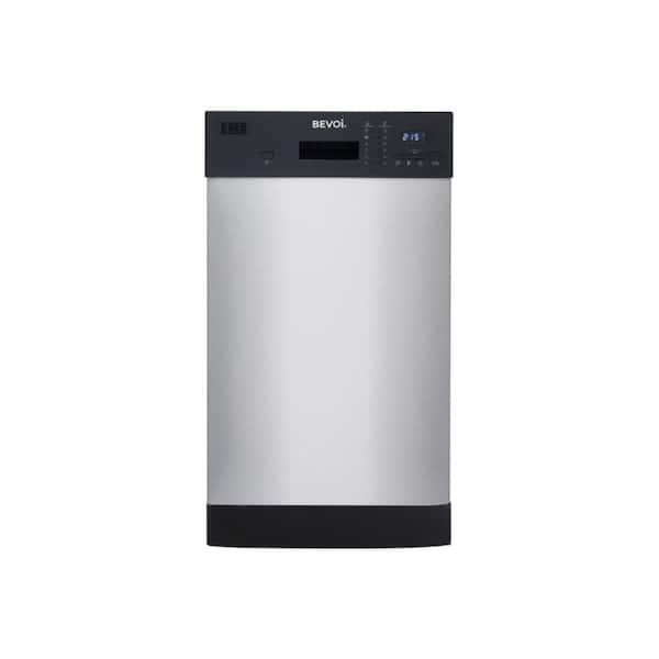 Bevoi 18 in. Front Control Standard Built-In Dishwasher in Stainless Steel