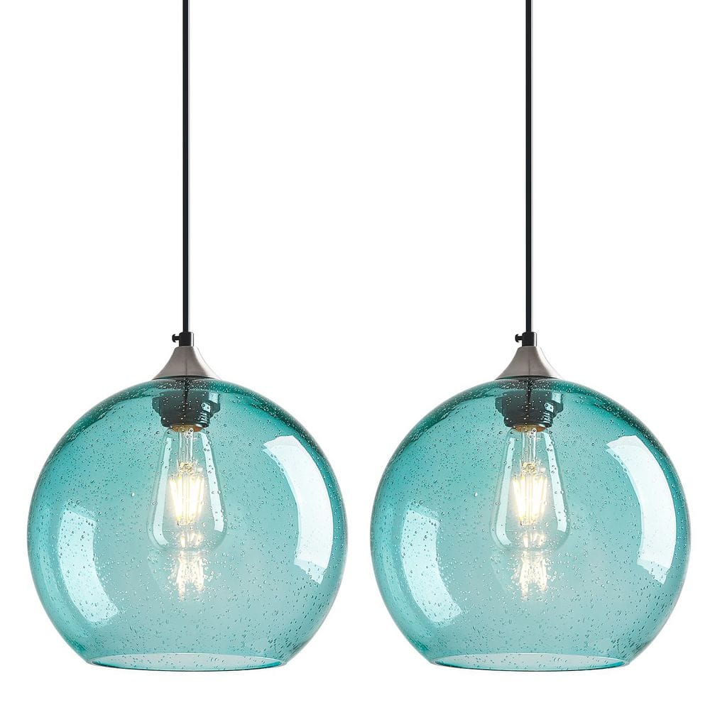 Home Lighting ‎60 Watts 1 Light 9.84in Light Blue Glass Pendant Light for Kitchen Island, No Bulbs Included, 2Pack price history on PriceWatchPro