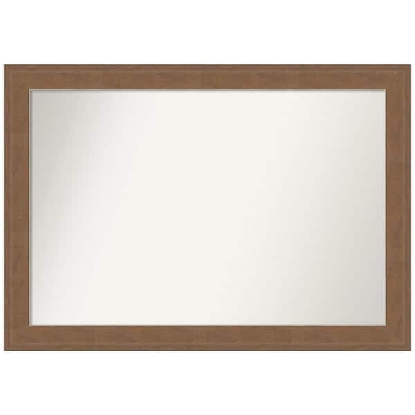 Amanti Art Alta Medium Brown 40.5 in. W x 28.5 in. H Rectangle Non-Beveled Framed Wall Mirror in Brown