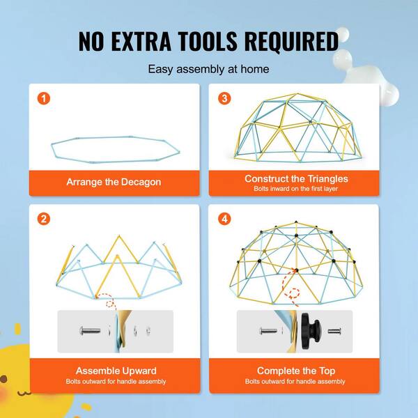 VEVOR Climbing Dome, Jungle Gym Supports 750 lbs. and Easy