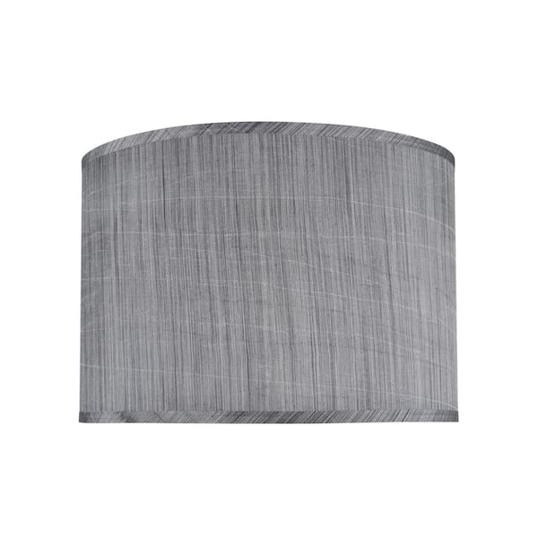 Aspen Creative Corporation 16 in. x 11 in. Grey and Black and Striped Pattern Hardback Drum/Cylinder Lamp Shade