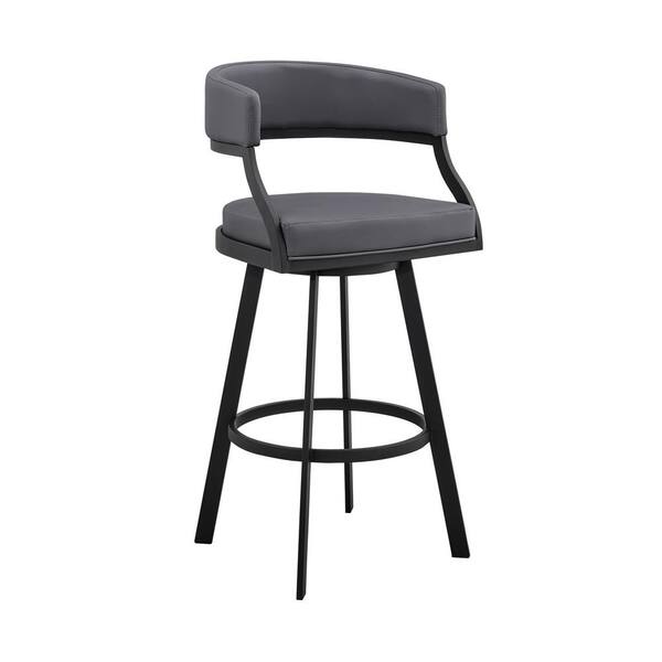 Armen Living Dione 3842 in. Grey/Black Metal 30 in. Bar Stool with
