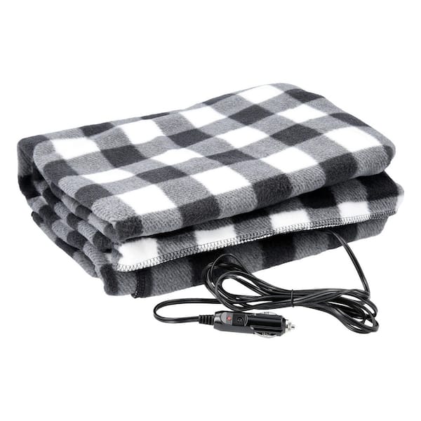 Black Polyester Throw Blanket