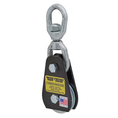 TUF-TUG Rope Hoist Block and Tackle, 700 lbs. Pull Capacity, 4:1 ...