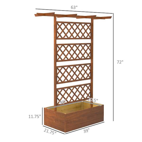 63 X 72 Brown Wood  Screen