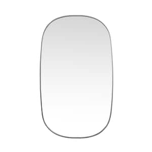 Timeless Home 36 in. W x 60 in. H Modern Metal Framed Oval Silver Mirror