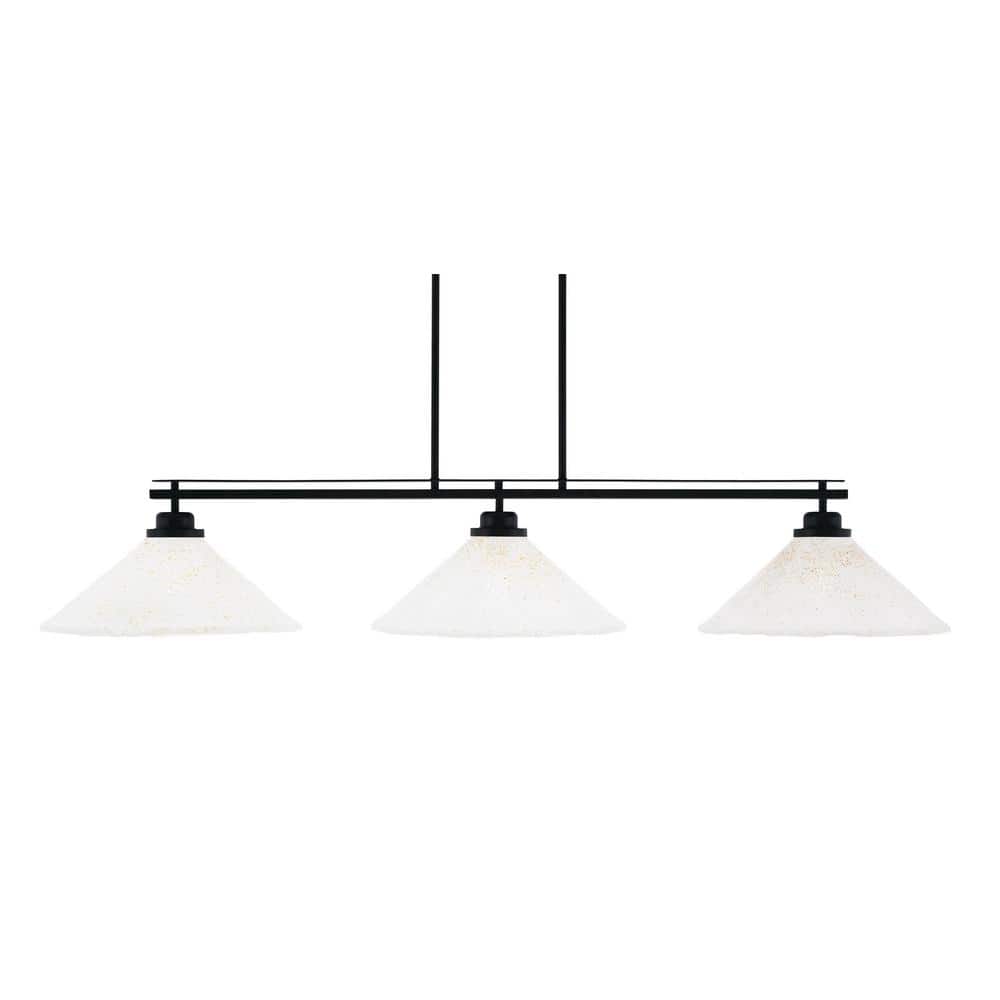 Monroe 3-Light Billiard Light, Round Fitter, Matte Black Finish, 16 in. Gol