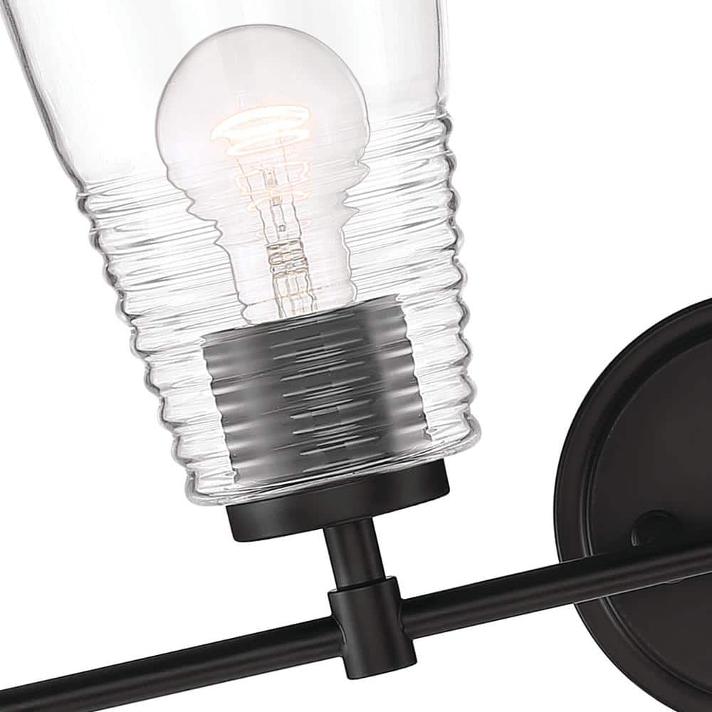 Ingo 33.5" Black Matte 4-Light Dimmable Bath Vanity