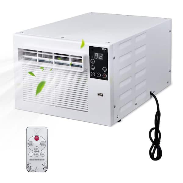 2,500 BTU Portable Air Conditioner Cools 45 Sq. Ft. with Dehumidifier and Remote for Pets, Fishing and Trucks in White