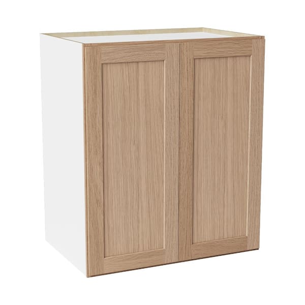 36 in. W x 24 in. D x 42 in. H Ready to Assemble Solid Wood Shaker Pantry Kitchen Cabinet in Oak
