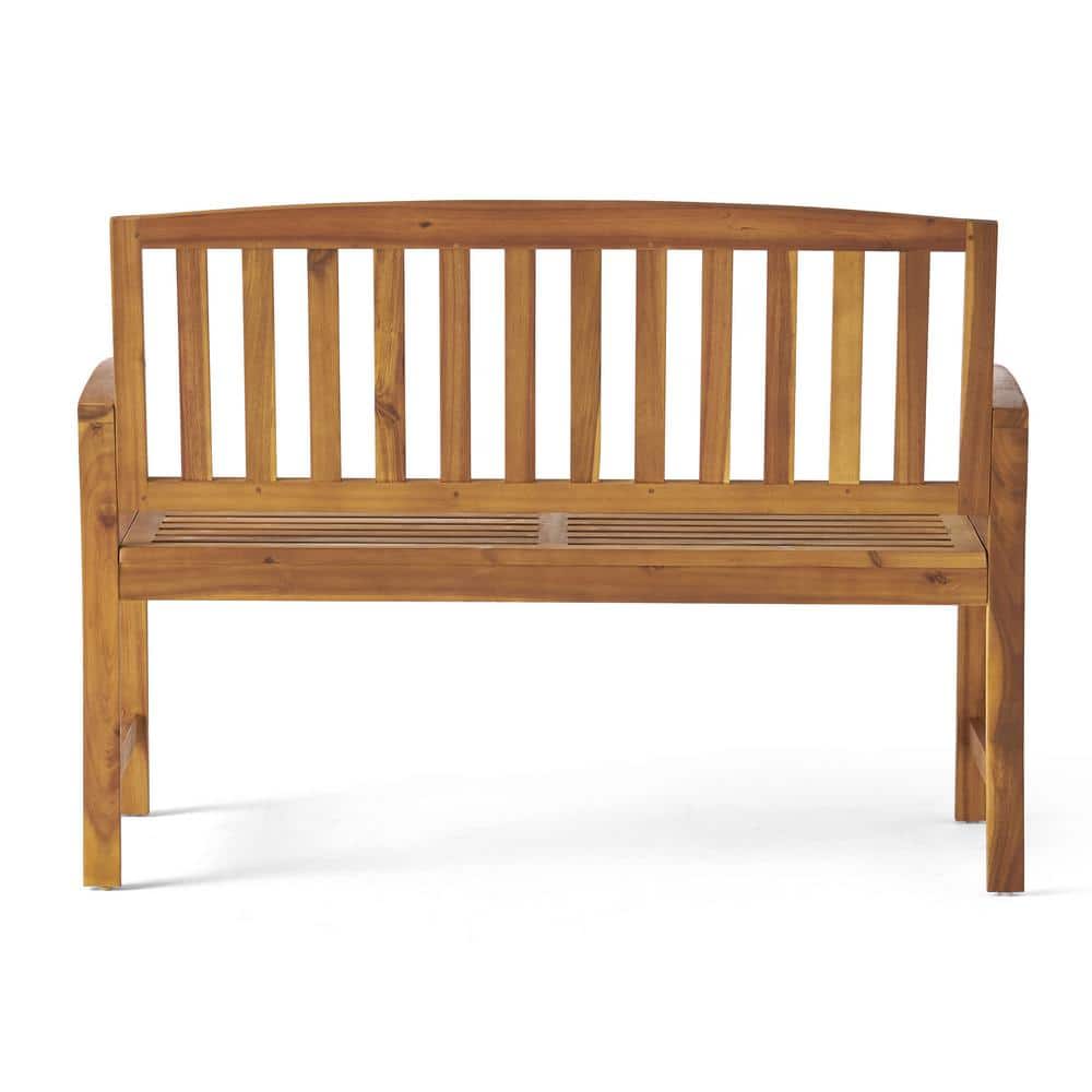 Acacia Wood Outdoor Patio Bench with Handrails Suitable for Balcony Backyard Garden Lawn Natural Color price history on PriceWatchPro