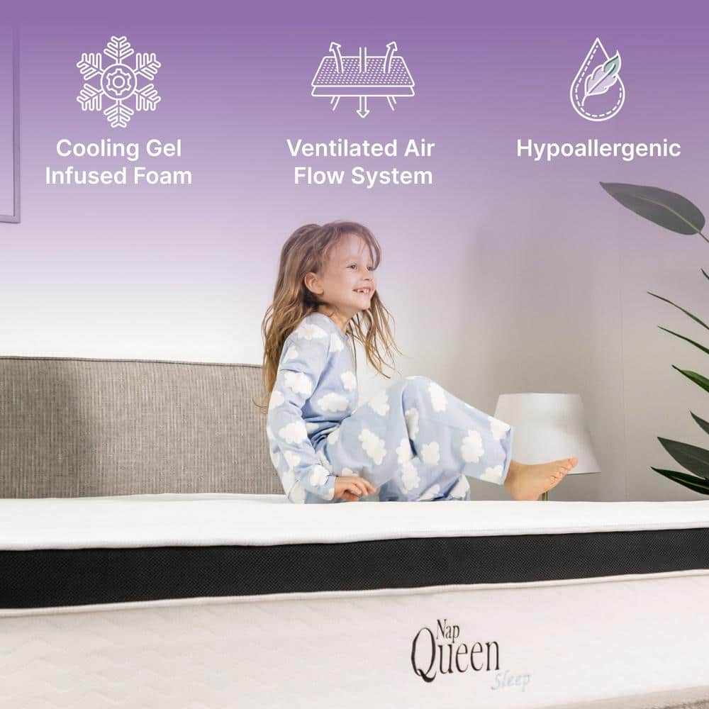 NapQueen 8" Twin Hybrid Mattress with Gel Memory Foam