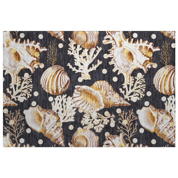 Dream Shag Premium Machine Washable Abstract ADS185 Midnight 3 ft. x 4 ft. Area Rug