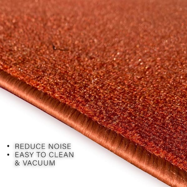 Solid Orange Color 26 in. Width x Your Choice Length Custom Size Roll Runner Rug/Stair Runner